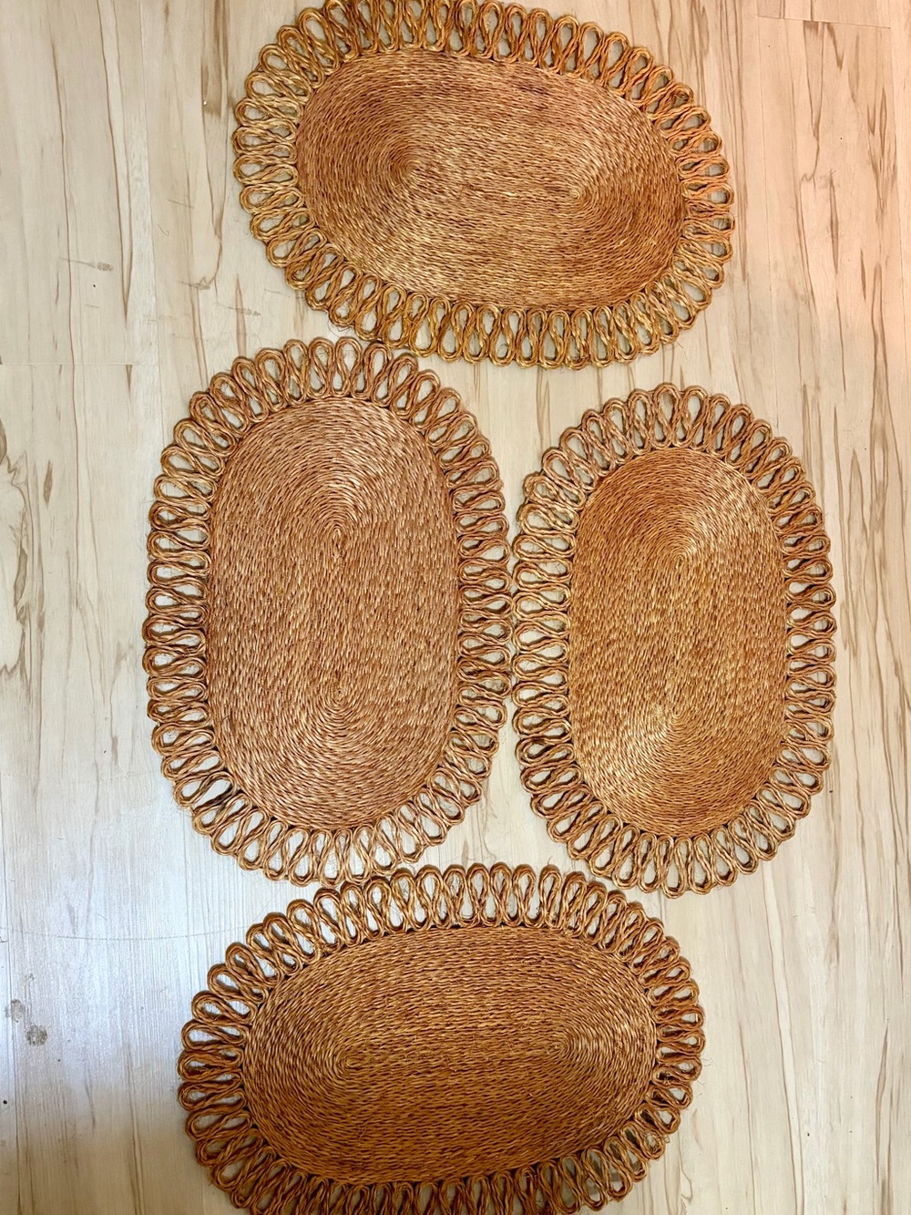 Source Unknown Natural Woven Oval Placemats - Set of 4
